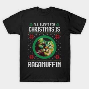 All I Want for Christmas is Ragamuffin - Christmas Gift for Cat Lover T-Shirt